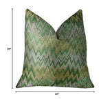 Plutus Brands Plutus Peek Leaf Handmade Throw Pillow, 20 X 20, Green/Citrine/Taupe