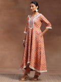 Libas Women'S Silk Blend Printed Kurta Set (36696O_Peach Peach Xl