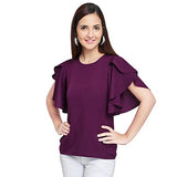 Oomph! Women'S Crepe Tunic Top - Eggplant Purple,Eggplant PurpleApparel,M