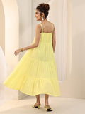 Libas Women'S Cotton Fit And Flare Midi Dress (29578_Light Yellow