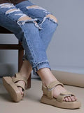 Shoetopia Smart Casual Beige Sporty Sandals For Women & Girls /Eu38,Beige,5,B0FF3FL5FC