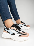 Shoetopia Women'S Block Heel Sneakers Black 5 Uk,Black,5,B0BT1Z812G