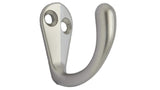 QCAA Premium Quality Single Prong Robe Hook Hanger, Zinc Die Cast, Matte Nickel, Made in Taiwan, 12 Pack