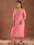 Libas Women'S Chanderi Silk Kurta Set (49444 Peach Peach 3Xl