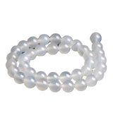 Malahill Gemstone Beads for Jewelry Making, Sold per Bag 5 Strands Inside, White Agate 10mm
