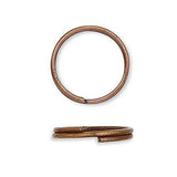 100 Plated Steel 12mm Round Double Loop Split Ring Jewelry Findings (Antique Copper)