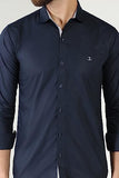 Toplot Men'S Solid Slim Fit Cotton Blend Casual Shirt With Spread Collar & Full Sleeves (Plain-Shirt-5112-Navy-L),Navy,,B0C65V4NHY