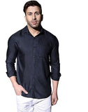 Dhruvi Trendz Mens Cotton Blend Men'S Casual Shirt Regular Fit Western (Dt-Ms-6022_Black_S)