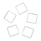 Adabele 100pcs Silver Square Beading Hoop Link Jewelry Findings 20mm Geometric Connector Open Back Bezel Frame for DIY Craft Jew