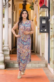 Anni Designer Women'S Rayon Viscose A-Line Printed Kurta With Palazzo (Karnan Multi_M_Multicolor_Medium),Multicolour,M,Rayon Viscose,A-Line,