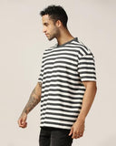 Leriya Fashion Men'S Striped Regular Fit T-Shirt (Lf-Mt-1083_Black