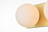 Living District Jaylin 2-Light Iron & Glass Bath Sconce In Black/Frosted White