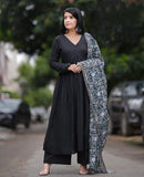 Alvami Women'S Viscose Solid Regular Kurta Set (Mausam_Black_01 Black 2Xl