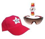 Rytoria Kids Combo Pack Of 3 Cap, Watch & Sunglasses For Kids 4 To 10 Years (Red) Stylish Accessories Set For Boys & Girls