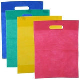 SkyWins DCut Cloth Carry Bag Shopping, Handle, Gift, Reusable Multicolor EcoFriendly Daily Use (1014 inch, Pack of 50)