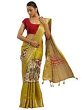 Libas Womens Woven Design Silk Blend Saree With Blouse Piece