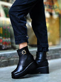 Shoetopia Ankle Length Black Boots For Women /Eu41,Black,8,B0DNXNLWJN