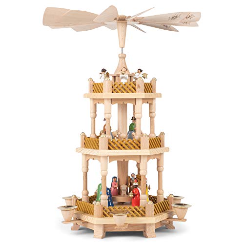 Alexander Taron 16720 Richard Glaesser Pyramid-3 Tiers-Nativity-17.25' H W X 12.5', Brown