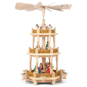 Alexander Taron 16720 Richard Glaesser Pyramid-3 Tiers-Nativity-17.25' H W X 12.5', Brown