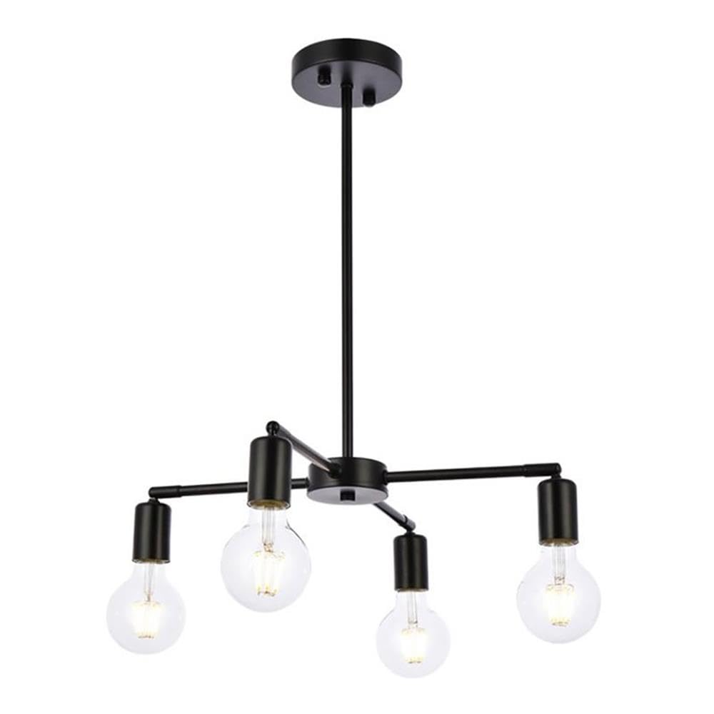 Living District Cairo 4-Light Mid-Century Metal Pendant In Black