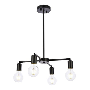 Living District Cairo 4-Light Mid-Century Metal Pendant In Black