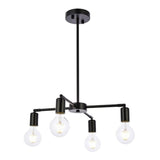 Living District Cairo 4-Light Mid-Century Metal Pendant In Black