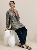 Libas Womens Printed Silk Blend Co-Ord Set For Women Blue 3Xl