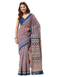 Libas Womens Printed Cotton Saree With Blouse Piece