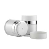 Wresty 2 Pack Airless Cosmetic Container Empty Acrylic Air Pump Jars Travel Vacuum Bottle Airless Cream Lotion Sample Containers
