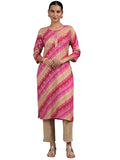 Libas Women'S Viscose Rayon Printed Straight Kurtas (58195_Pink_3Xl)