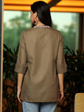 Libas Women'S Cotton Blend Straight Kurtis (58256B_Brown Brown M