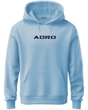 Adro Mens Hoodies With Hail The Dragon Puff Backside Printed, 100% Cotton 340Gsm. (H23-M-Dra-Sk_Skyblue_L)