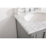 Elegant Decor Rhodes 24 Coastal Solid Wood Single Bathroom Vanity In Gray