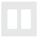 Lutron Claro 2 Gang Decorator/Rocker Wallplate, Gloss, White (1Pack) | CW2WH