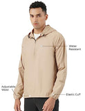 Pumpd Mens All-Purpose Windcheater With Front Zip Closure & Hoodie -With Self Packing Kit,Sand,Sand,S