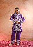 Anni Designer Women'S Cotton Blend Straight Chikankari Embroidered Kurta With Palazzo Set (Lko Purple_L_Purple_Large),Purple,L,Cotton Blend,Regular,