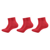 Mukhaksh (Pack Of 3 Pairs = 6 Socks Men Women Boys Girls Unisex Cotton Red Ankle Length Sports Socks Cricket Badminton Tenis Foo