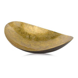 Modern Day Accents Oblong Metallic Tray Bowl, 14 x 10.5 x 3.5 inches, Gold