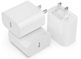3Pack USB C Charger Block 20W, iGENJUN PD 3.0 Type C Wall Chargers USBC Power Adapter Brick Cube Fast Charger for Phone 17/17 Pr