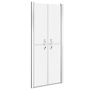 'Vidaxl Modern Walk-In Shower Door Esg Frosted Safety Glass With Adjustable Width And Modern Handles – Silver Aluminum Frame.