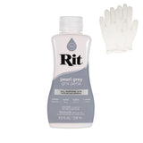Rit Dye - Liquid Fabric Dye for Crafting, Clothing, and D cor - 8 oz. Bottle - Pearl Gray (Gloves Included)