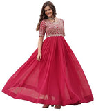 Wedani Faux Georgette Sequins-Work Anarkali Kurta Set For Women (In Alpha L Regular Red),Red,L