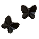 100pcs Cute Czech Butterfly Center Drilled Crystal Glass Beads Spacer 10mm (0.4 Inch) Jet Black #5754