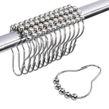Stainless Steel Shower Curtain Hooks RustResistant Metal Curtain Rings for Bathroom Shower Rods & Curtains, Smooth Gliding Ea