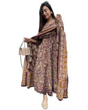 Gosriki Women'S Rayon Viscose Anarkali Printed Kurta With Palazzo & Dupatta (Kahini Multi-Gs_Xl_Multicolor_X-Large),Multicolour,,B0F8ZX6X9G