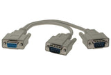 SF Cable 1ft DB9 Female to 2 Male Serial RS232 Splitter Cable