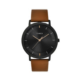 Timex Classics Analog Watch For Man With Black Round Dial & Tan Leather Strap Band Water Resistant Men'S Wrist Watches - Tw0Tg80