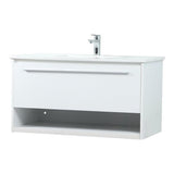 Elegant Decor Roman 36 Aluminum Alloy Mdf Single Bathroom Vanity In White