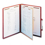 Smead Pressboard Classification Folders with Dividers FOLDER,4SEC,2/5C,LTR,RD (Pack of2)