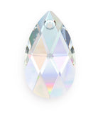 100pcs Czech Faceted Crystal Glass Pear Chandelier Pendant Drop Beads Suncatcher 22mm Large April Clear AB Birthstone